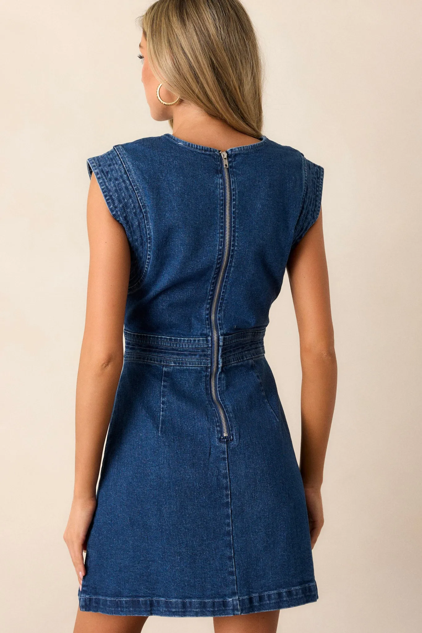 Threads Of Destiny Dark Wash Denim Mini Dress