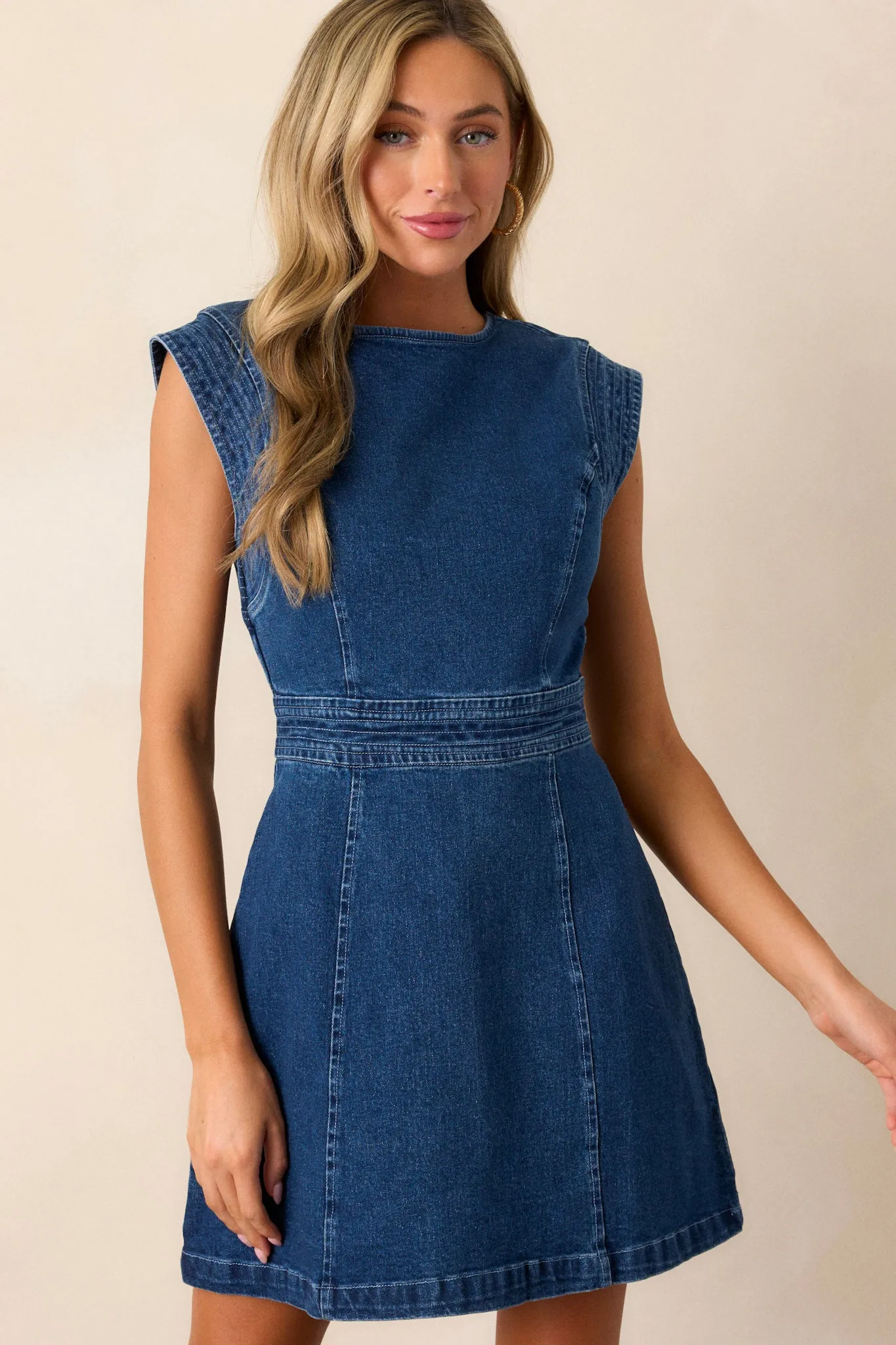 Threads Of Destiny Dark Wash Denim Mini Dress