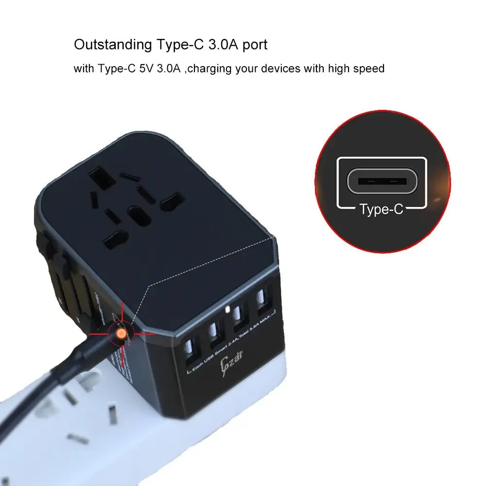 Universal Travel Adapter | Multi-Plug Power, USB Charger, and Plug Adapter