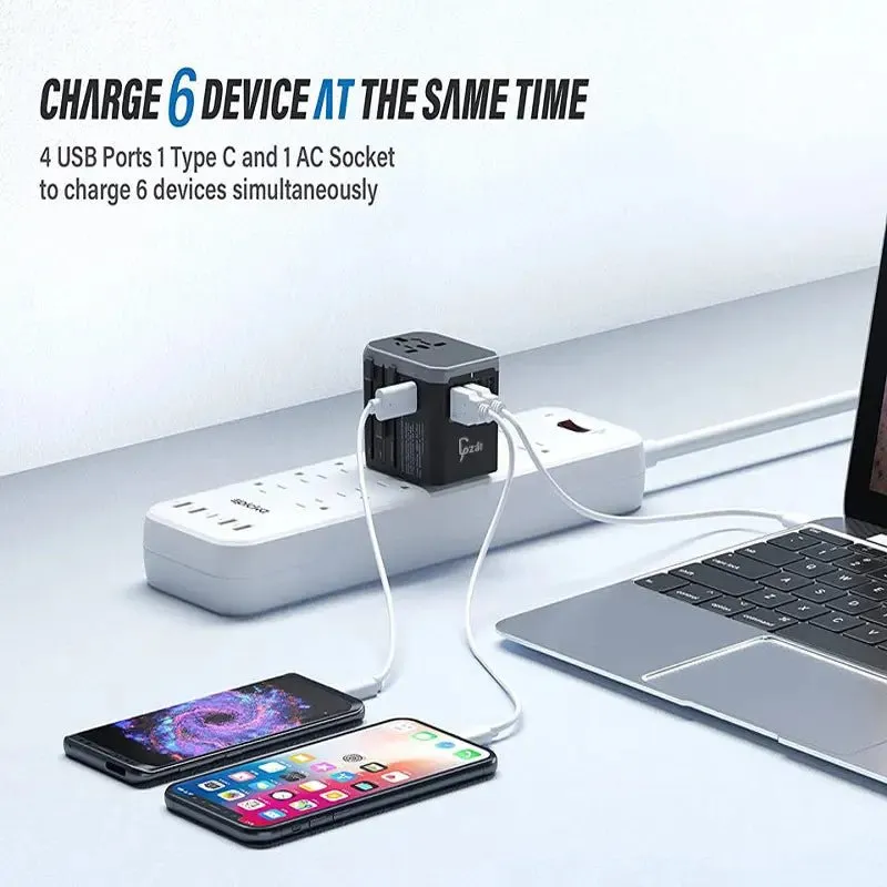 Universal Travel Adapter | Multi-Plug Power, USB Charger, and Plug Adapter