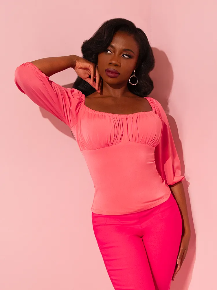 Vacation Blouse in Candy Pink - Vixen by Micheline Pitt