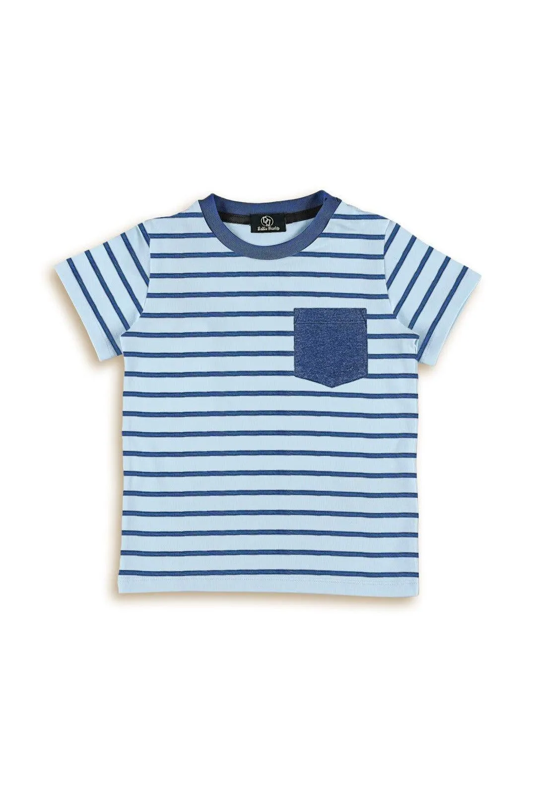 Zinc-Blue contrast Pocket Tee